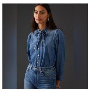 Anthropologie Blue Denim Blouse